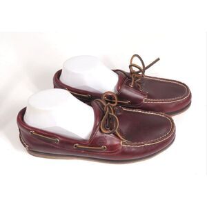 Timberland Brown Leather Boat Shoes Slip On Driving Loafers Men Size 10